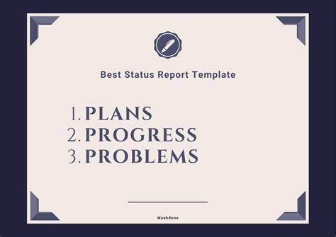 Worlds Simplest Status Report Template Weekdone