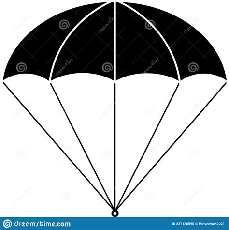 Parachute Badge Black Silhouette On A White Background Stock Vector