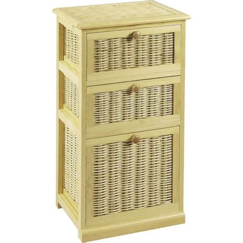 La commode ourson est en bois laqué blanc et les tiroirs de rangement sont en osier doublé 100% coton. Commode 3 tiroirs en pin et osier - Achat / Vente petit ...
