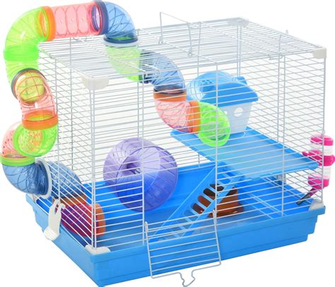 Pawhut 2 Level Hamster Cage Gerbil House Habitat Kit Small