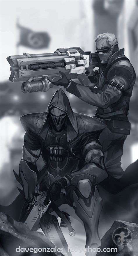 Reaper And Soldier 76 Of Overwatch Wip By Turpentine 08