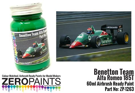 Benetton Team Alfa Romeo 185t Green Paint 60ml Zp 1263 Zero Paints