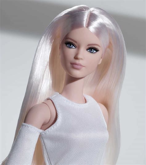 buy barbie signature barbie looks doll tall blonde fully posable fashion doll wearing white