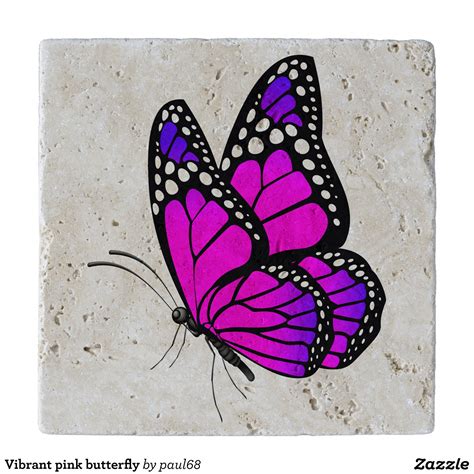 Vibrant pink butterfly trivet | Zazzle.com in 2020 | Butterfly drawing
