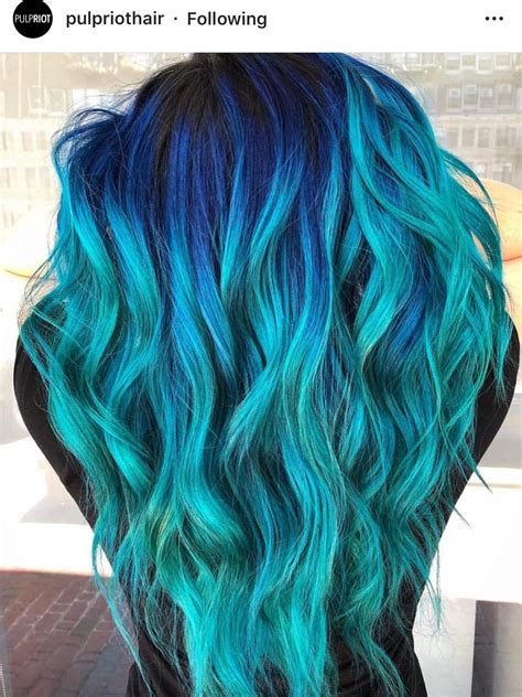Pin By Mandie Kat On Fashion Stuff Blue Green Hair Green Hair Ombre