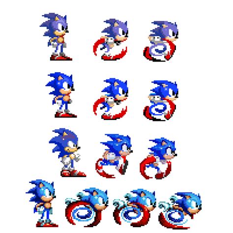 Sonic Sprite Sheet Pixel Art