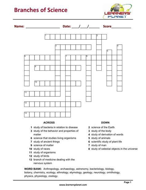 ️branches Of Science Worksheet Pdf Free Download