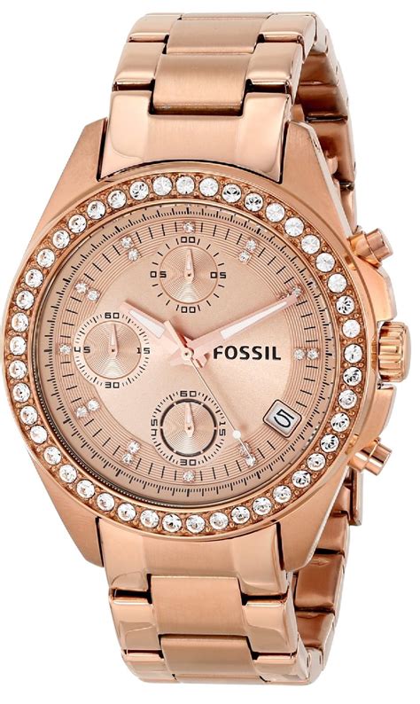 Fossil Womens Decker Chronograph Rose Gold Tone Watch Es3352