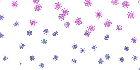 Light Pink Blue Vector Doodle Pattern With Flowers 2742792 Vector Art
