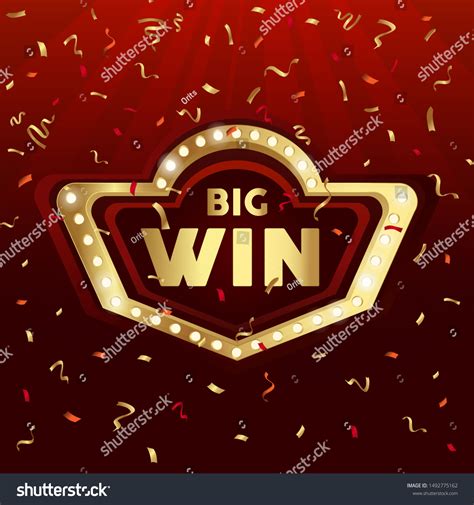 Big Win Congratulations Frame Golden Congratulating Stock Vector