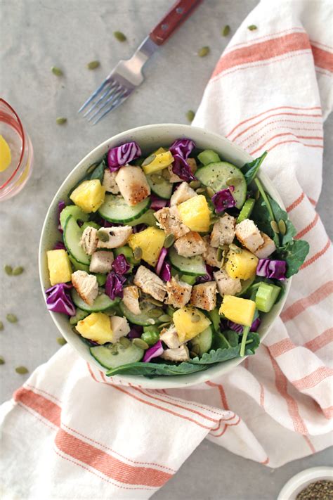 Preparing such a salad is very simple and fast, pineapple gives the salad an interesting and exotic taste. 5 Minute Chicken Pineapple Salad - Healthnut Nutrition