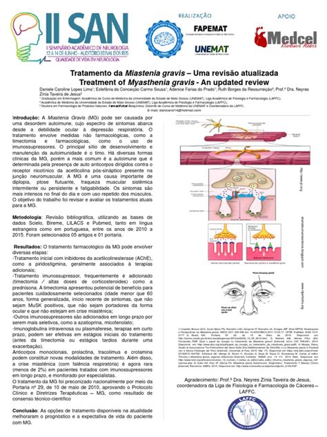 So far remdesivir seems to be the most promising treatment but as the world is awaiting the results from the clinical trials, knowledge about the coronavirus is growing and the numbers are changing. Tratamento da Miastenia gravis - Uma revisão atualizada ...