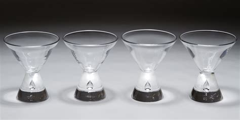 Steuben Teardrop Martini Glasses