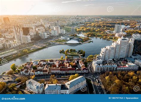 Minsk Capital Of The Republic Of Belarus Top View From Drone