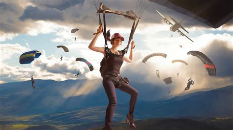 Pubg Girl Parachute 4k 51305 Wallpaper