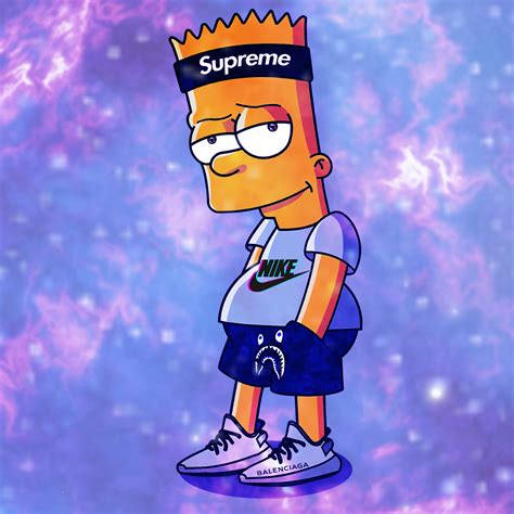 Gucci Supreme Wallpaper Bart Simpson Nike Bart Simpson Wearing Brands