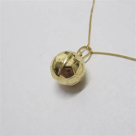 18k Gold Soccer Ball Pendant Necklace