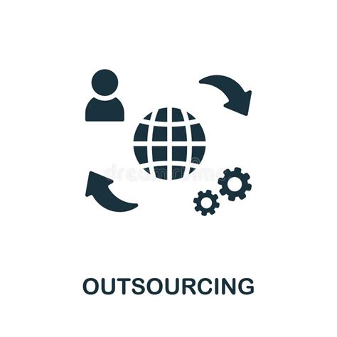 Outsourcing Icon Monochrome Sign From Digital Transformation