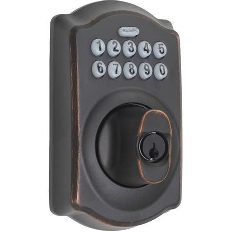 Schlage Camelot Aged Bronze Welcome Home Electronic Deadbolt Home