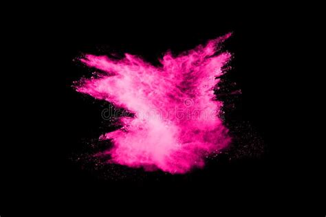 Pink Powder Explosion On Black Background Stock Image Image Of Burst
