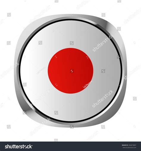 Japan Flag Button Stock Vector 284873807 Shutterstock