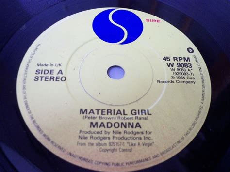 Madonna Material Girl 7 Inch Single Top Hat Records