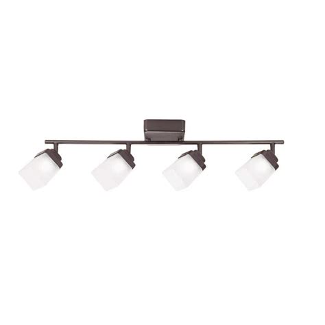 Hampton Bay 4 Light Bronze Led Dimmable Fixed Track Lighting Kit With