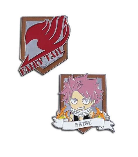 Fairy Tail Natsu And Fairy Guild Emblem 2 Pack Enamel Lapel Pin Set