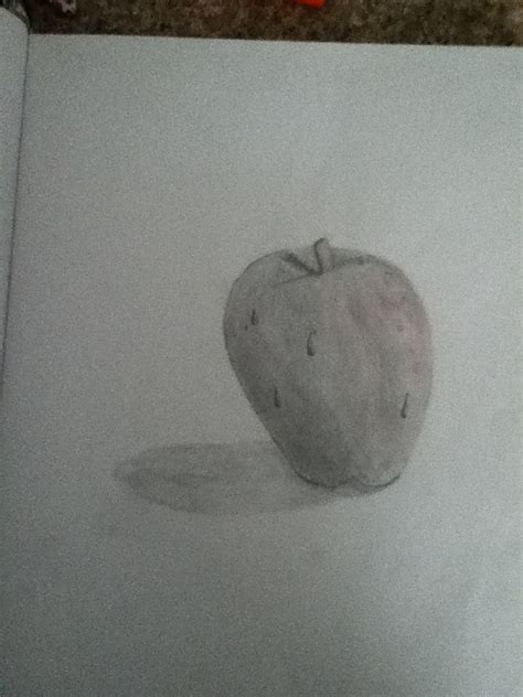 Black And White Apple With Shadow Black And White Apple My Drawings