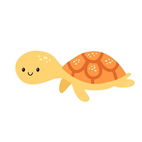 Adorable Cartoon Turtle Standing Alone On A White Backdrop Vector