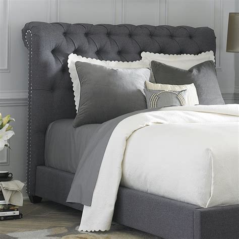 How to choose between a coverlet and a bedspread. Liberty Furniture Chesterfield Dark Gray King Linen ...