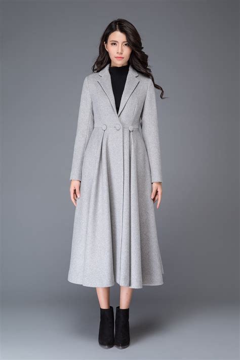 Long Wool Princess Coat Swing Wool Coat Fit Flare Coat Etsy
