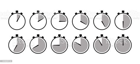 Timers Clock Chronometer Icons Stopwatches Symbols Isolated Vector