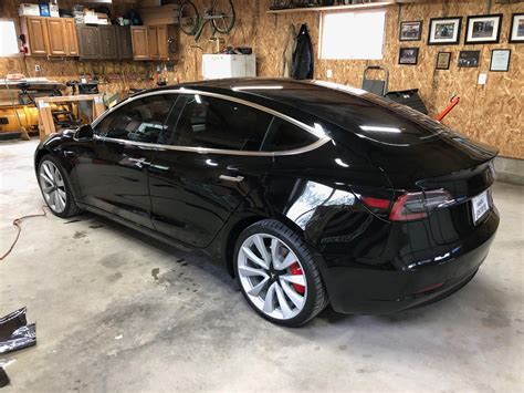 2019 Black Tesla Model 3 Performance Pictures Mods Upgrades
