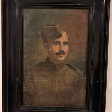 Ww1 Royal Flying Corps Rfc Sergeant Oil Painting And Ebony Frame Picture
