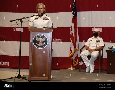 Vice Adm Kelly Aeschbach Speaks During A Change Of Command Ceremony On
