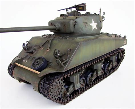 116 Aoshima Rc Tank Us M4a3 76mm Sherman T23 Turret Hobbylinktv