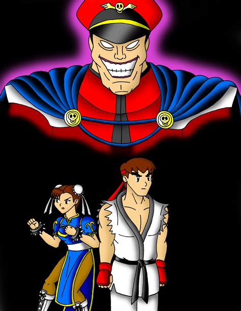 Ryu And Chun Li Vs M Bison By Streetgals9000 On Deviantart