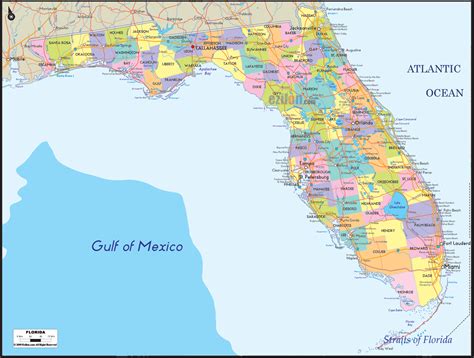 Political Map Of Florida Ezilon Maps