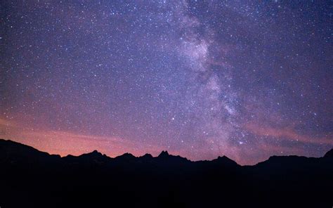 Download Wallpaper 1280x800 Milky Way Starry Sky Night Mountains