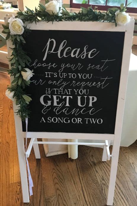 This Open Seating Chalkboard Sign Welcomed Guests To The Reception