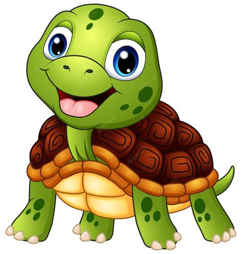 Premium Vector Cute Turtle Cartoon Smiling