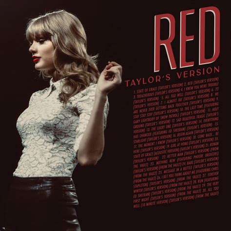 Taylor Swift Revela A Tracklist Completa Da Nova Versão Do Red Popline