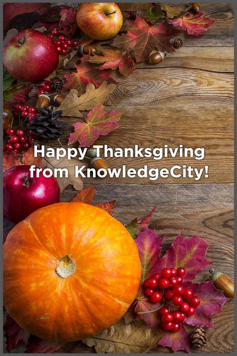 Happy Thanksgiving from KnowledgeCity! | Happy thanksgiving, Thanksgiving, Pumpkin