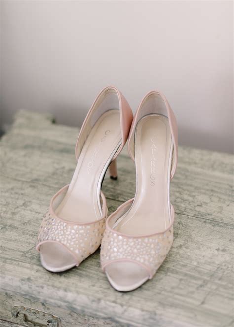 Blush Peep Toe Bridal Shoes Elizabeth Anne Designs The Wedding Blog