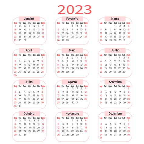 Calendário De Ano Novo Português 2023 Rosa Simples Png 2023