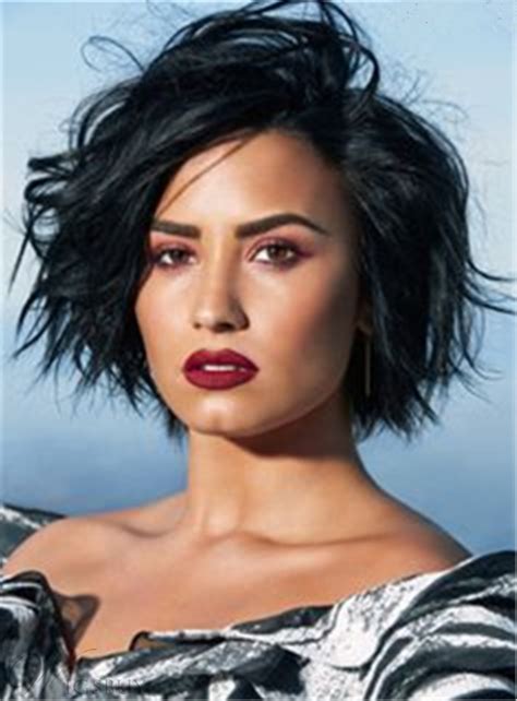 Demi Lovato Short Pixie Hairstyle Straight Human Hairs