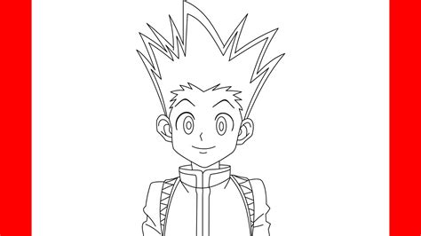 How To Draw Gon From Hunter X Hunter Step By Step Drawing Youtube