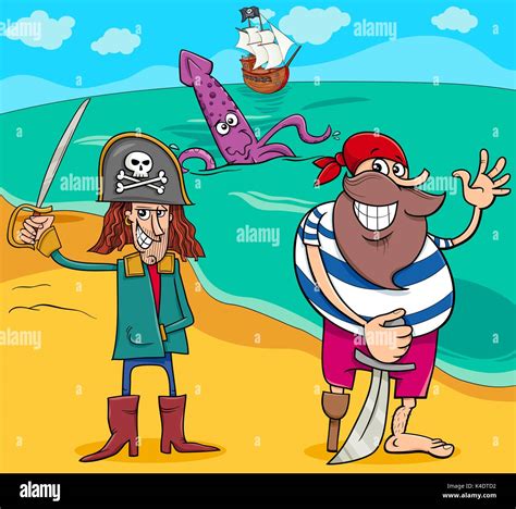 Ilustraciones De Personajes De Dibujos Animados Con Barco Pirata En La The Best Porn Website
