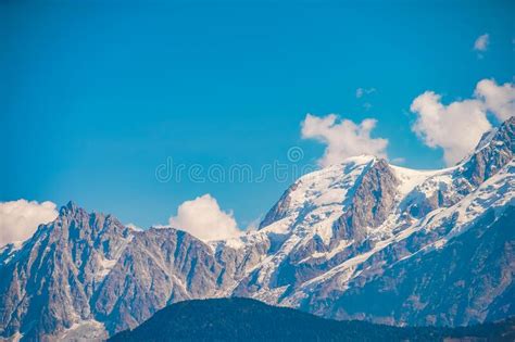 Views Of The Mont Blanc Mountain Glacier Stock Photo Image Of Hiker